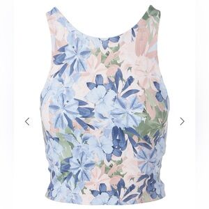 Beyond Yoga Pastel Botanical Floral Cropped Tank Workout Top Small